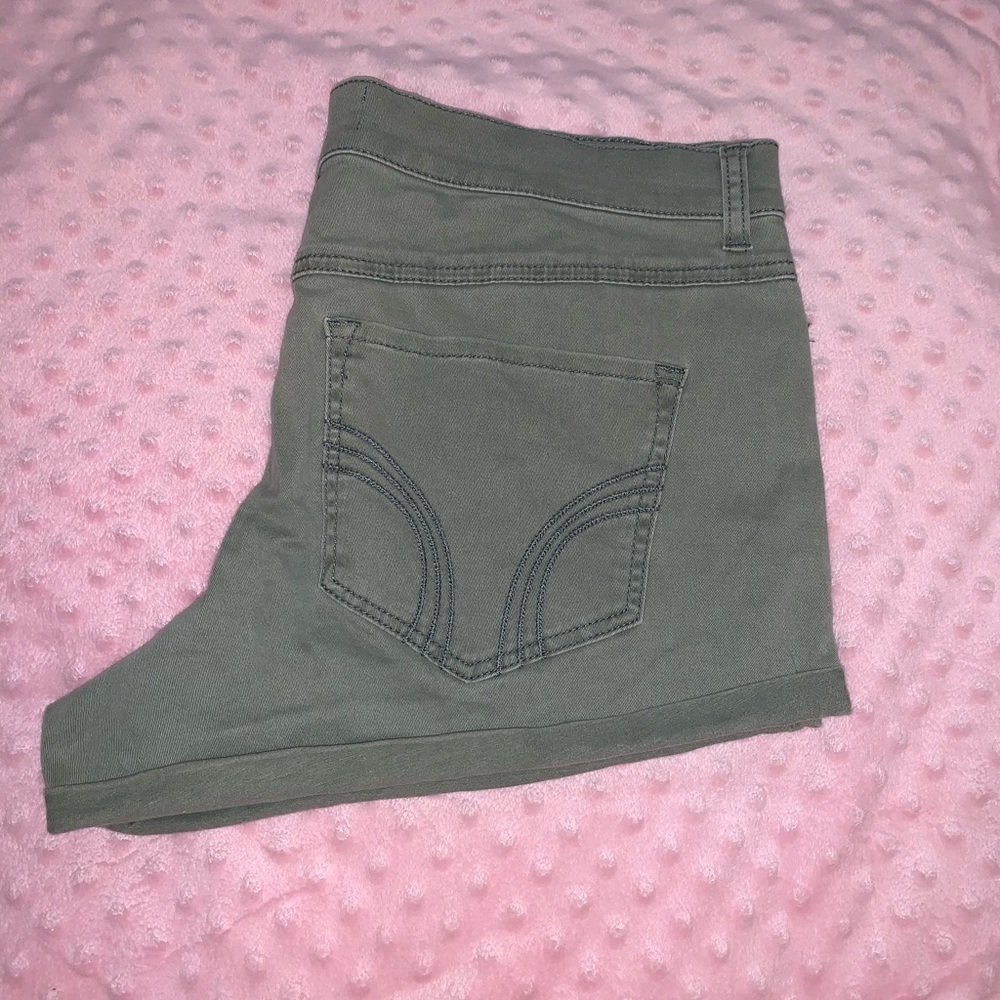 Olive Green High Rise Hollister Short Shorts